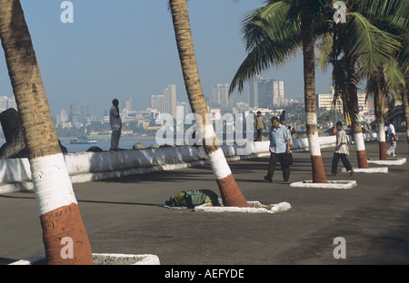 Marine Drive Seafront Mumbai Bombay India Stock Photo