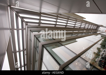 architecture external sun shading on eaves of car showroom Stock Photo