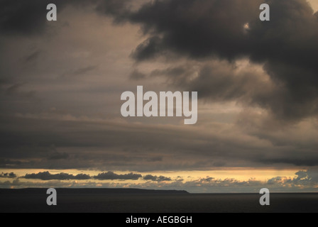 Cloudy skies at Saunton, North Devon Stock Photo