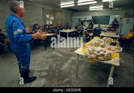 Miners staff meeting, Australia Stock Photo