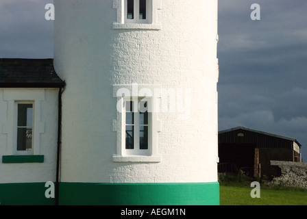 Detail of lighthouse at St Bees, Cumbria, UK Stock Photo