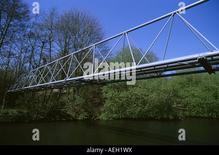 Pipes crossing the Grand Union Canal near Kings Langley, Hertfordshire UK. Stock Photo