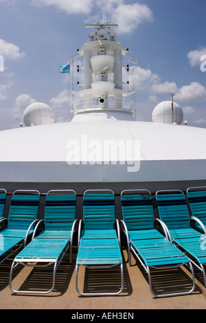 Deck Chairs With Main Mast Stock Photo