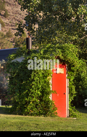 Outhouse at Frechglenn Oregon Stock Photo