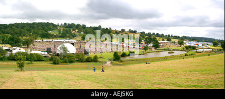 Panoramic view of The big chill music festival, Eastnor, England Stock Photo