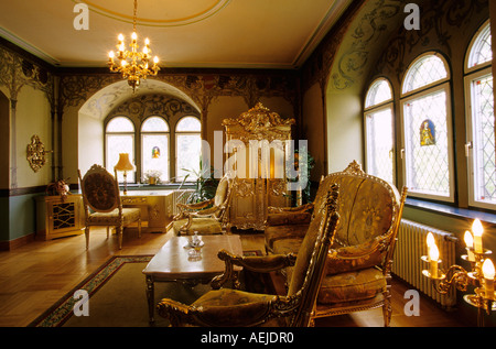 Germany, Thuringia, Meiningen, Landsberg Castle, hotelroom Stock Photo