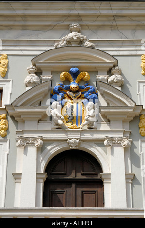 Coat of arms at the old trade market building, Leipzig, Saxony, Germany Stock Photo