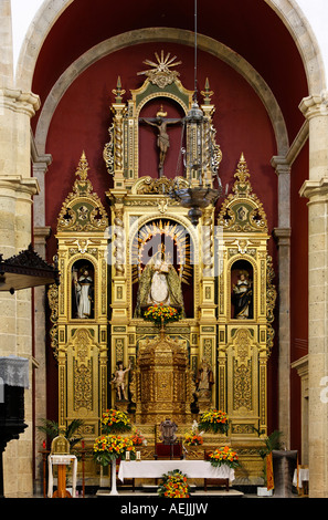 Altar in San Sebastian church, Agueimes, Aguimes, Gran Canaria, Spain Stock Photo