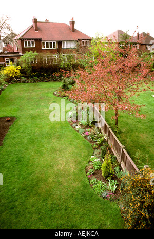 Gardening Looking down on basic unimproved suburban back garden Stock Photo