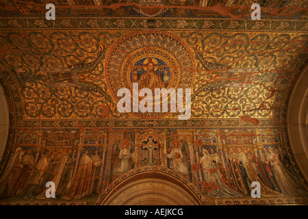 Ceiling mosaic at the ruin of the church Kaiser Wilhelm Gedaechtniskirche in the german capital Berlin Germany Stock Photo