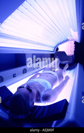 Health Beauty girl on Sunbed Stock Photo