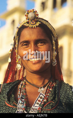 Rajasthani Lady Tripolia Gate Udaipur India Stock Photo