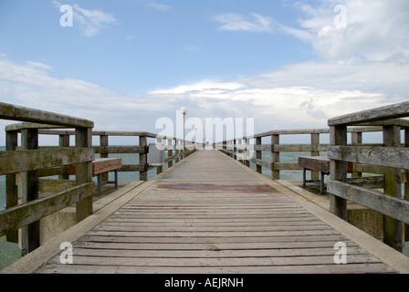 Pier at the coastal resort Wustrow, Baltic coast, Fischland, Darss, Zingst, Mecklenburg-Vorpommern, Germany Stock Photo