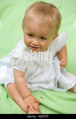 Portrait of a 10 month old baby girl Stock Photo