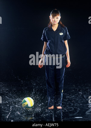 Young Asian people wearing Casual and sports clothing Stock Photo