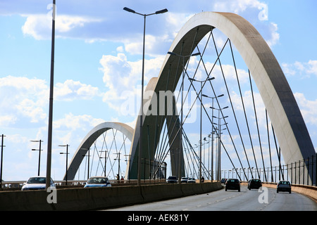 Juscelino Kubitschek bridge in brasilia city capital of brazil Stock Photo