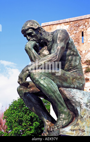 copy of the thinker of rodin of the typical south east of france old ...