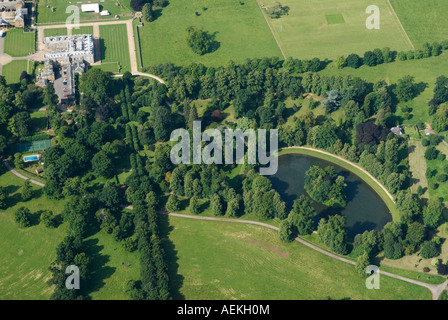 Althorp House and the Oval Lake, Earl Spencer family estate and parkland, Great Brington, Northamptonshire aerial view 2007 2000s  HOMER SYKES Stock Photo