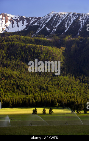 Farmland near Joseph and Wallowa Mountains Oregon Stock Photo