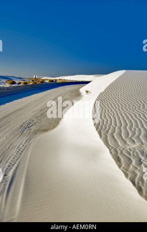 Road through dunes White Sands National Monument New Mexico Stock Photo