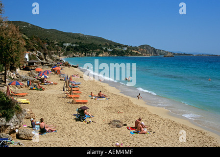 Makris Gialos Beach, Lassi, Kefalonia, Greece Stock Photo