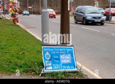 Scene Of A Fatal Road Accident. Stock Photo