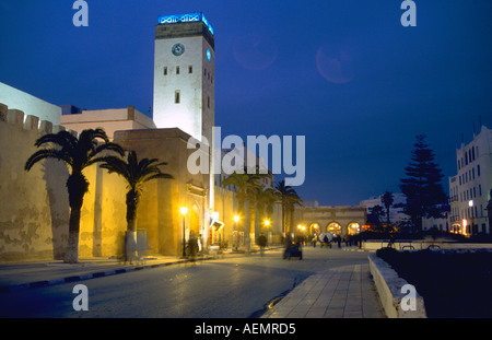 clock tower at avenue oqba ibn nafiaa in the city of essaouira morocco africa Stock Photo