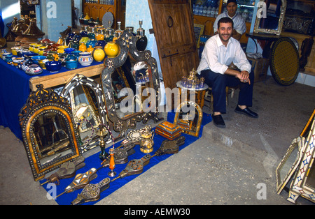 moroccan dealer show artwork and gifts in the suq agadir morocco africa Stock Photo