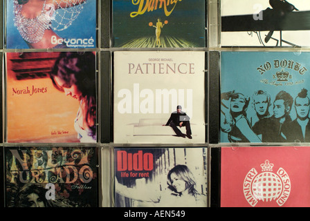 Counterfeit Music CDs for Sale in Eastern Europe, Close Up. Stock Photo