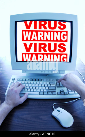 Computer virus warning Stock Photo