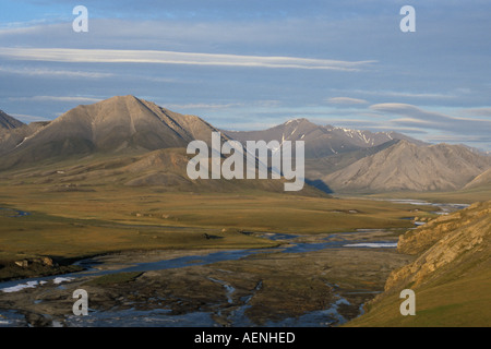 1002 area of the Arctic National Wildlife Refuge with the Brooks Range mountains Alaska Stock Photo