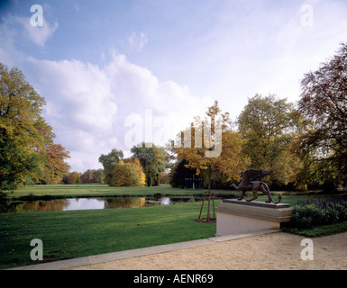 Cottbus, Schloßpark Branitz, Blick von der Schloßterasse nach Westen Stock Photo