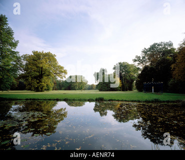 Cottbus, Schloßpark Branitz, Blick von der Schloßterasse nach Westen Stock Photo