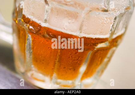 Cool glass of amber beer ale Stock Photo
