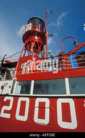 The Helwick Lightship moored at Cardiff bay is a Christian fellowship cafe and centre South Glamorgan South Wales UK GB EU Stock Photo