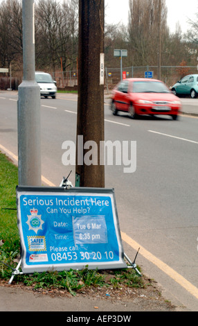 Scene Of A Fatal Road Accident. Stock Photo