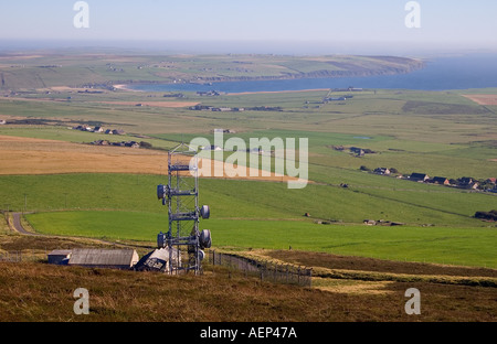 dh Wideforth Hill ST OLA ORKNEY Telecommunications Microwave relay link station mast tower antenna telecom remote island aerial Stock Photo