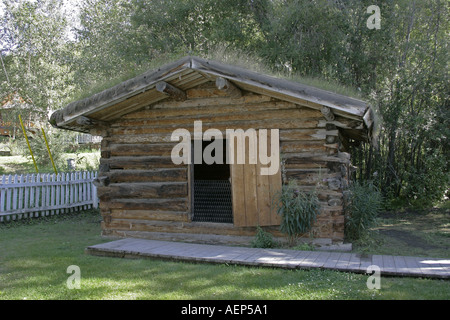 The Log Cabin Of Jack London Dawson Yukon Territory Canada Stock