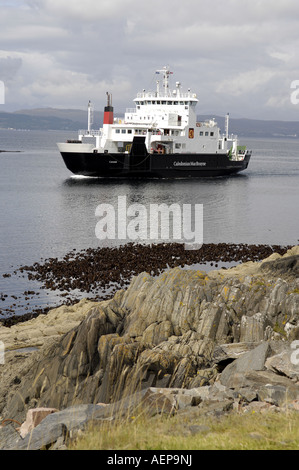 Caledonian MacBrayne car ferry Coruisk arriving at Mallaig from Armadale in Sky west coast of Scotland Stock Photo