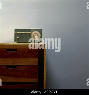 vintage old radio device on a drawer Stock Photo