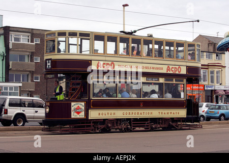 double Decker bus Blackpool Stock Photo