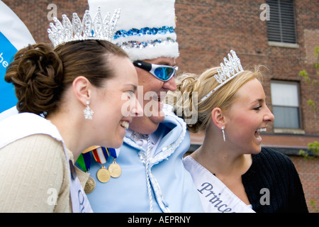 Queen of Snow, Prince and Princess of North Wind are Winter Carnival Royalty. Cinco de Mayo Fiesta. 'St Paul' Minnesota USA Stock Photo