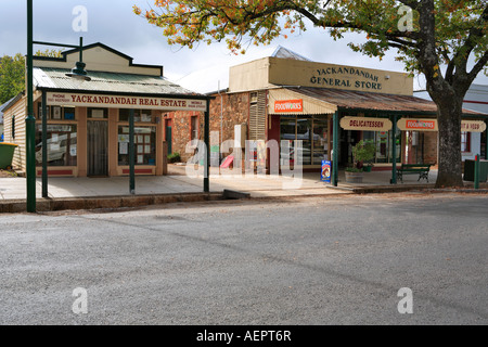 Buildings in High Street, Yackandandah, Victoria, Australia Stock Photo