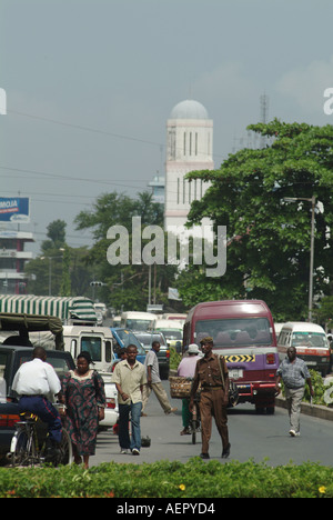 Dar es Salaam traffic on Samora Avenue. Tanzania, Africa Stock Photo