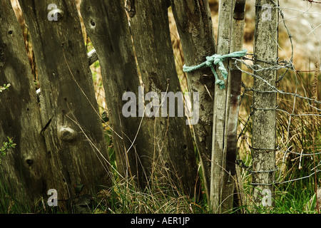 Fencing Tied with Rope Ring of Kerry, County Kerry, Ireland Stock Photo