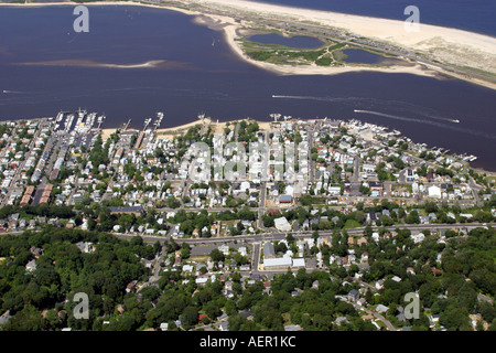 Aerial view of Atlantic Highlands and Raritan Bay, New Jersey Stock ...