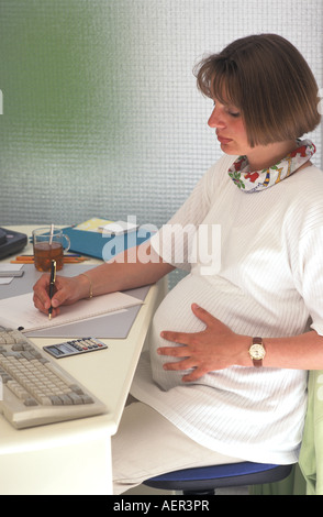 Working pregnant woman Stock Photo