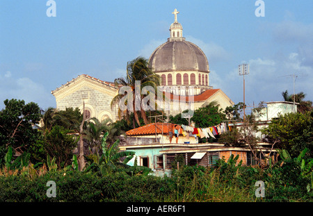 single family home and church city of havana cuba Stock Photo