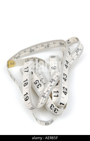 Soft plastic measuring tape typically used for tailoring and sewing purpose for measuring various parts of human body Stock Photo