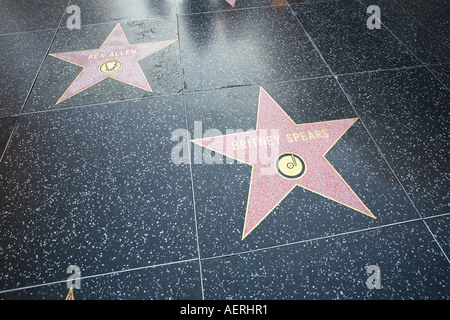 Hollywood Boulevard walk of fame,  Los Angeles, California, USA Stock Photo